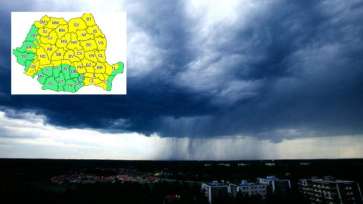 Alertă meteo în România. Ploi, grindină şi vijelii lovesc 37 de judeţe, până vineri dimineaţă