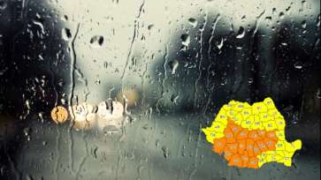 COD GALBEN şi PORTOCALIU: ploi torenţiale, vânt şi grindină timp de două zile. HARTA zonelor vizate