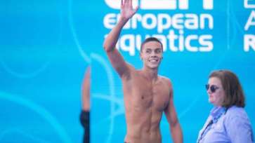 Înot: David Popovici s-a retras din finala probei de 400 m liber, la Europenele de la Roma